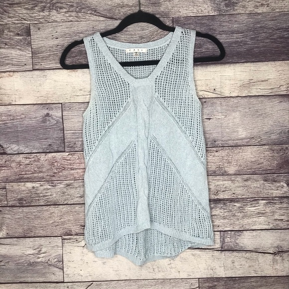 CAbi Sweaters - CAbi Light Blue Knit Sleeveless Sweater